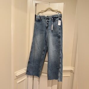 Good American Light Blue Wide-Leg Jeans